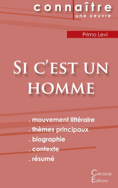 Fiche de lecture Si c'est un homme de Primo Levi (Analyse littéraire de référence et résumé complet) - Primo Levi