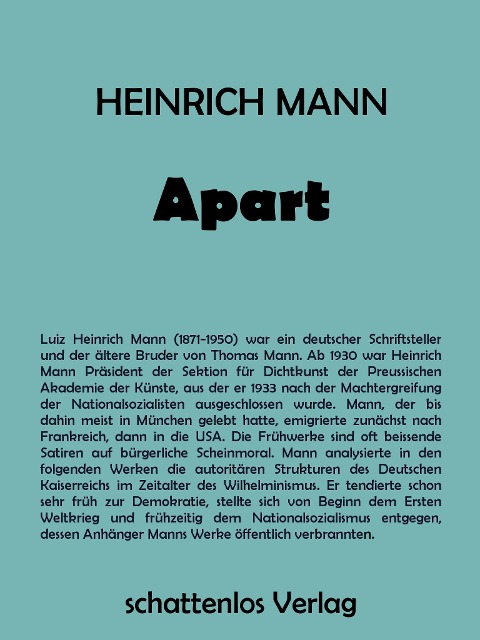 Apart - Heinrich Mann