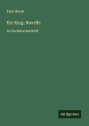 Cover-Bild zum Titel 'Ein Ring; Novelle' von 'Paul Heyse'
