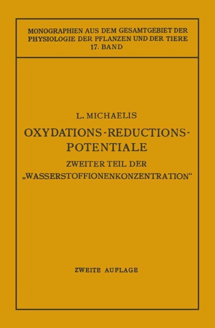 Oxydations-Reductions-Potentiale - Leonor Michaelis
