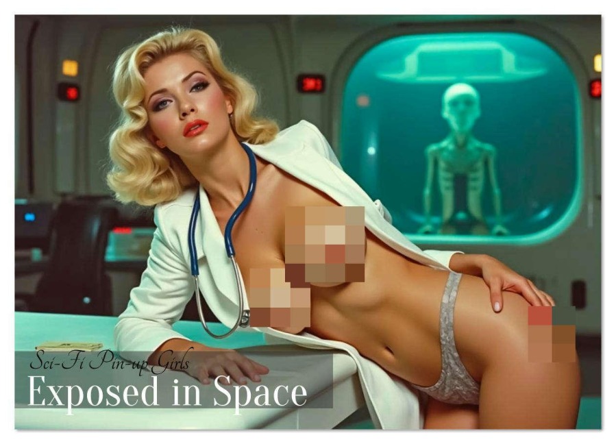Sci-Fi Pin-up Girls - Exposed in Space (Wandkalender 2026 DIN A4 quer), CALVENDO Monatskalender - Sell Pixs:Sell