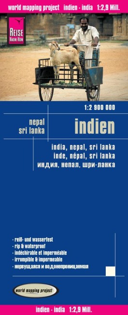 Reise Know-How Landkarte Indien (1:2.900.000) mit Nepal und Sri Lanka - 