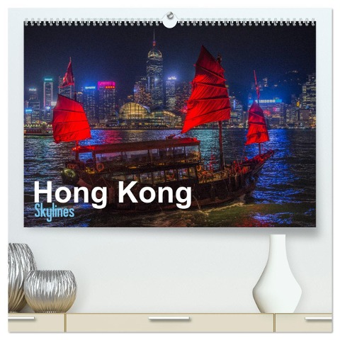 Hong Kong - Skylines (hochwertiger Premium Wandkalender 2025 DIN A2 quer), Kunstdruck in Hochglanz - Jakob Michelis
