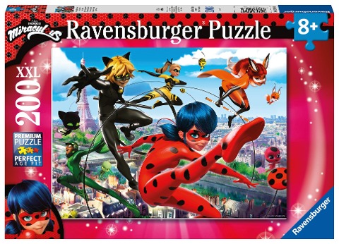 Ravensburger Puzzle 12998 - Superhelden-Power - 200 Teile XXL Miraculous Puzzle für Kinder ab 8 Jahren - 
