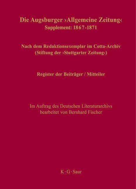 Register der Beiträger / Mitteiler - 