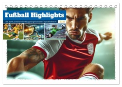 Cover-Bild zum Titel 'Fußball Highlights - Von der KI geschaffene Spielmomente (Tischkalender 2026 DIN A5 quer), CALVENDO Monatskalender' von 'Marco Warstat'