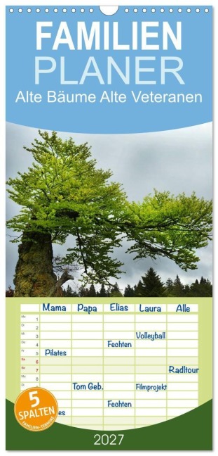 Familienplaner 2027 - Alte Bäume Alte Veteranen mit 5 Spalten (Wandkalender, 21 x 45 cm) CALVENDO - Alte Bäume Alte Veteranen