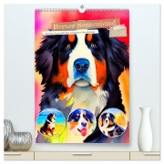 Cover-Bild zum Titel 'Berner Sennenhund 2026. Schöne Aquarelle der schweizer Hunderasse (hochwertiger Premium Wandkalender 2026 DIN A2 hoch), Kunstdruck in Hochglanz' von 'Steffani Lehmann'