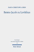 Cover-Bild zum Titel 'Benno Jacob zu Levitikus' von 'Hans-Christoph Aurin'