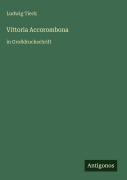 Cover-Bild zum Titel 'Vittoria Accorombona' von 'Ludwig Tieck'