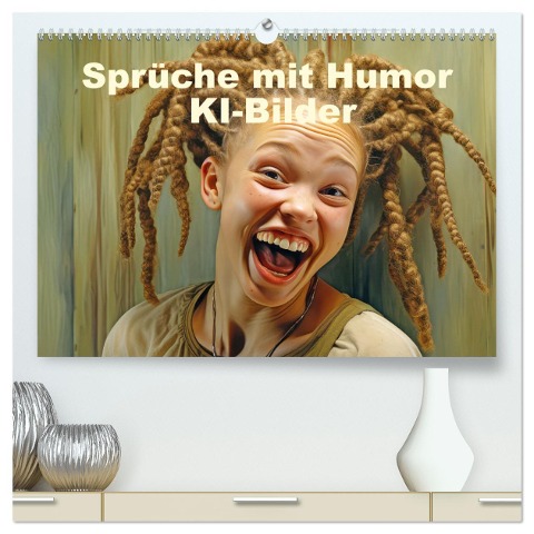 Sprüche mit Humor - KI-Bilder (hochwertiger Premium Wandkalender 2025 DIN A2 quer), Kunstdruck in Hochglanz - Liselotte Brunner-Klaus