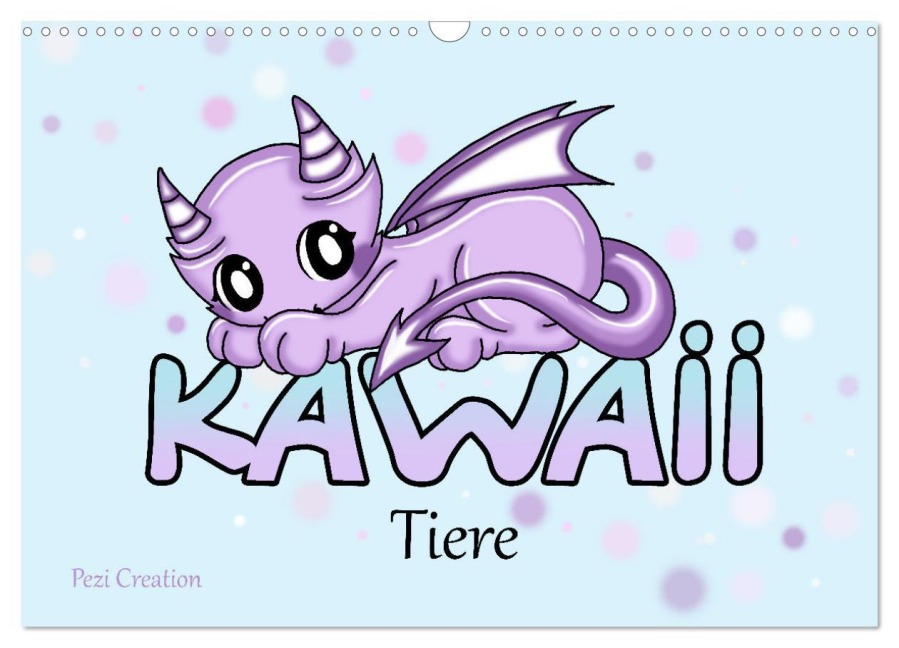 niedliche Kawaii Tiere (Wandkalender 2026 DIN A3 quer), CALVENDO Monatskalender - Pezi Creation Petra Haberhauer