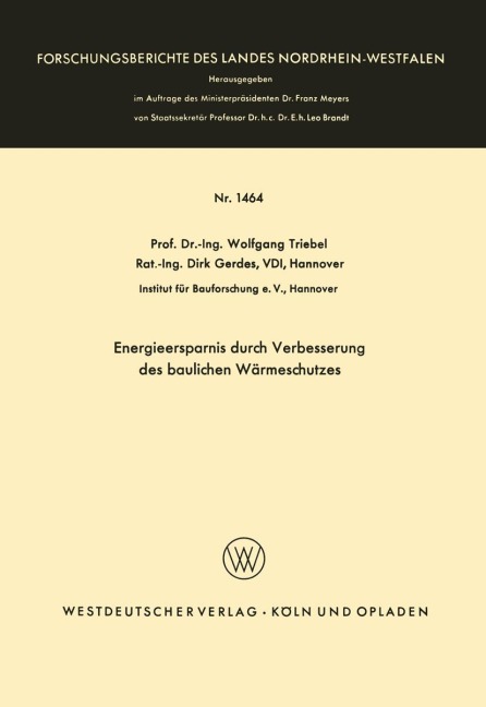 Energieersparnis durch Verbesserung des baulichen Wärmeschutzes - Wolfgang Triebel
