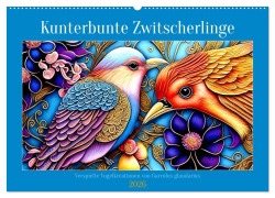 Cover-Bild zum Titel 'Kunterbunte Zwitscherlinge (Wandkalender 2026 DIN A2 quer), CALVENDO Monatskalender' von 'Garrulus Glandarius'