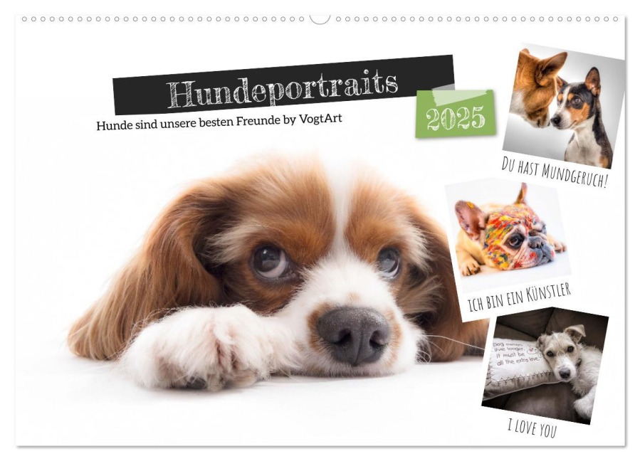 Hundeportraits, Hunde sind unsere besten Freunde by VogtArt (Wandkalender 2025 DIN A2 quer), CALVENDO Monatskalender - VogtArt VogtArt