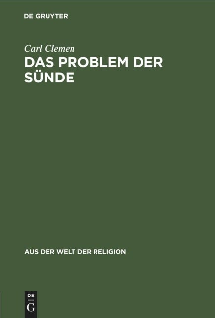 Das Problem der Sünde - Carl Clemen