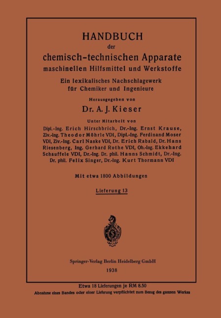 Handbuch der chemisch-technischen Apparate maschinellen Hilfsmittel und Werkstoffe - Kurt Krause