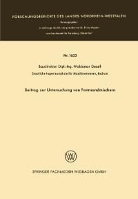 Beitrag zur Untersuchung von Formsandmischern - Waldemar Gesell