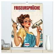 Cover-Bild zum Titel 'Friseursprüche, Spaß rund um Frisuren, Kamm und Schere (hochwertiger Premium Wandkalender 2026 DIN A2 hoch), Kunstdruck in Hochglanz' von 'Sabine Löwer'