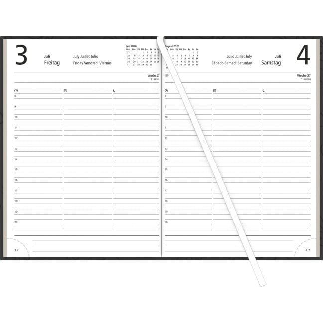 Buchkalender 1T/1S Bl. Engel farblich sortiert -  Buchkalender 1T/1S Bl. Engel farblich sortiert -