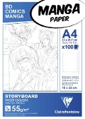 Manga-Block für Storyboard A4 100 Blatt 55g, mit einfachem Raster - 
