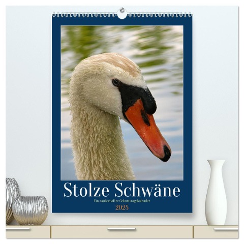 Stolze Schwäne (hochwertiger Premium Wandkalender 2025 DIN A2 hoch), Kunstdruck in Hochglanz - Sabine Löwer
