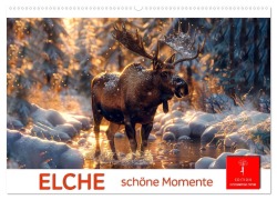 Cover-Bild zum Titel 'Elche - schöne Momente (Wandkalender 2026 DIN A2 quer), CALVENDO Monatskalender' von 'Peter Roder'