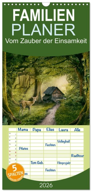 Familienplaner 2026 - Vom Zauber der Einsamkeit mit 5 Spalten (Wandkalender, 21 x 45 cm) CALVENDO - Simone Wunderlich