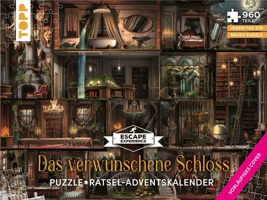 Puzzle-Rätsel-Adventskalender: Das verwunschene Schloss - 24 Puzzles mit insgesamt 960 Teilen - Hans Pieper