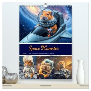 Cover-Bild zum Titel 'Space Hamster - Mit KI Hamster Astronauten im Weltall (hochwertiger Premium Wandkalender 2026 DIN A2 hoch), Kunstdruck in Hochglanz' von 'Fred Schimak'