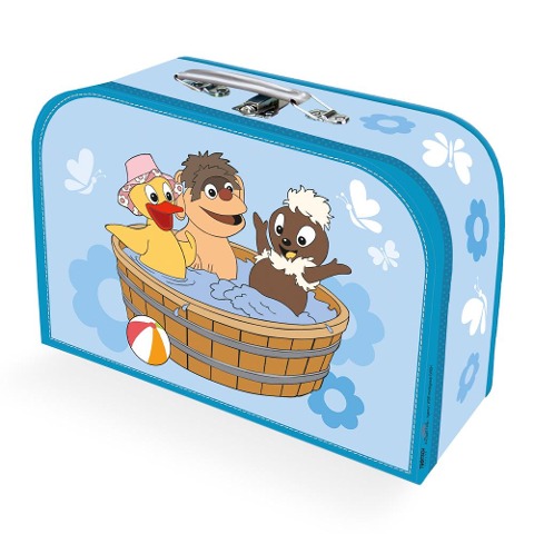 Trötsch Kinderkoffer Pittiplatsch Wanne groß,Pappkoffer, Koffer aus Pappe, Geschenk Verpackung, Gutschein Verpackung,Spielkoffer, Metallgriff und Metallhenkel, Reisekoffer Kinder - 