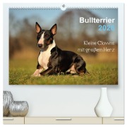 Cover-Bild zum Titel 'Bullterrier 2026 - Kleine Clowns mit großem Herz (hochwertiger Premium Wandkalender 2026 DIN A2 quer), Kunstdruck in Hochglanz' von 'Yvonne Janetzek'