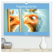 Cover-Bild zum Titel 'Vogelsprüche - Humor (hochwertiger Premium Wandkalender 2026 DIN A2 quer), Kunstdruck in Hochglanz' von 'Liselotte Brunner-Klaus'