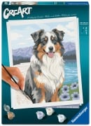Cover-Bild zum Titel 'Ravensburger CreArt 12023114 - Australian Shepherd Merlin - Malen nach Zahlen ab 12 Jahren' von ''