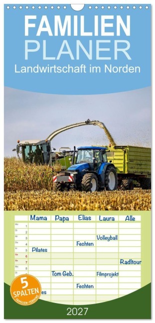 Familienplaner 2027 - Landwirtschaft im Norden mit 5 Spalten (Wandkalender, 21 x 45 cm) CALVENDO - Bianka Bondiek