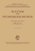 Cover-Bild zum Titel 'Blätter für Technikgeschichte' von 'Josef Nagler'