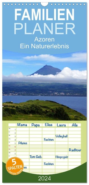 Familienplaner 2024 - Azoren - Ein Naturerlebnis mit 5 Spalten (Wandkalender, 21 x 45 cm) CALVENDO - Karsten Löwe