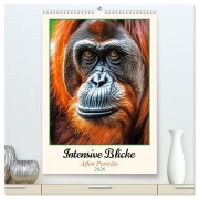 Cover-Bild zum Titel 'Intensive Blicke - Affen Porträts (hochwertiger Premium Wandkalender 2026 DIN A2 hoch), Kunstdruck in Hochglanz' von 'Martina Marten'
