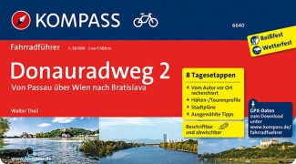 Cover-Bild zum Titel 'KOMPASS Fahrradführer Donauradweg 2, Von Passau über Wien nach Bratislava' von 'Walter Theil'