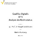 Cover-Bild zum Titel 'Qualifica Digitalis - Analyse des Rechtsstatus' von 'Margrit Seckelmann, Martin Humberg'