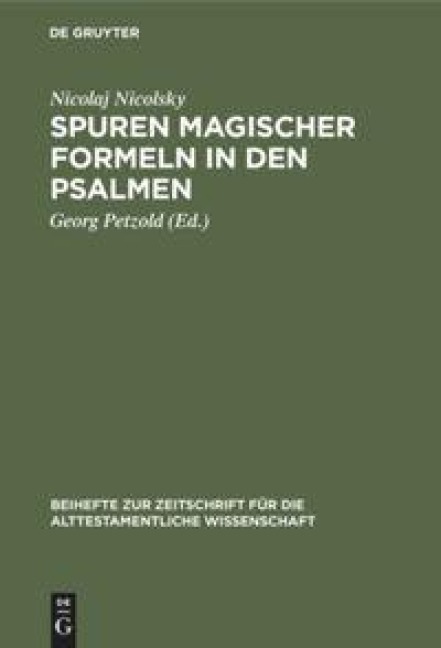 Spuren magischer Formeln in den Psalmen - Nicolaj Nicolsky