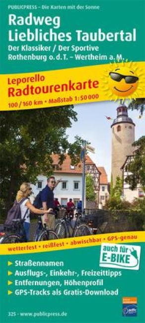 Radweg Liebliches Taubertal, Rothenburg o.d.T. - Wertheim a. M. 1 : 50 000 - 