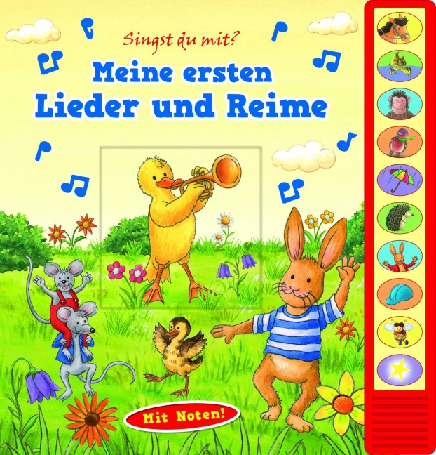Meine ersten Lieder und Reime - Pappbilderbuch zum Vorlesen - Liederbuch mit 10 Melodien - Axel Dissmann