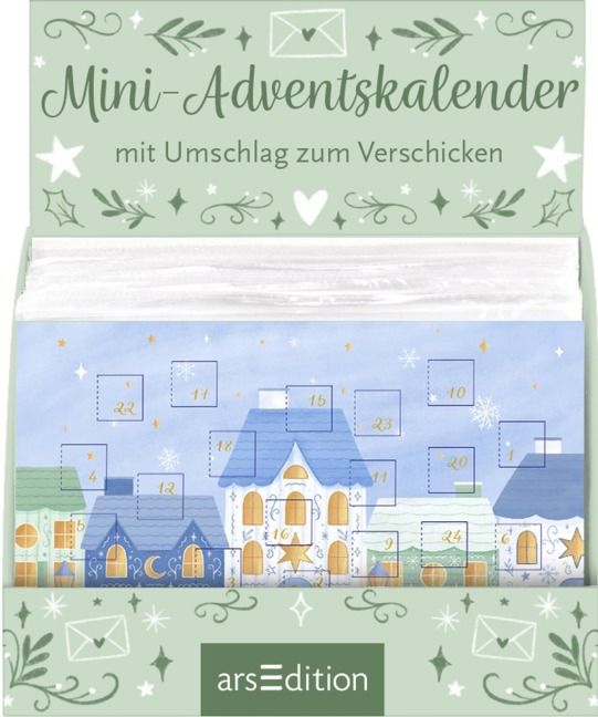 Display Mini-Adventskalender mit Umschlag zum Verschicken - Cosy Christmas - 