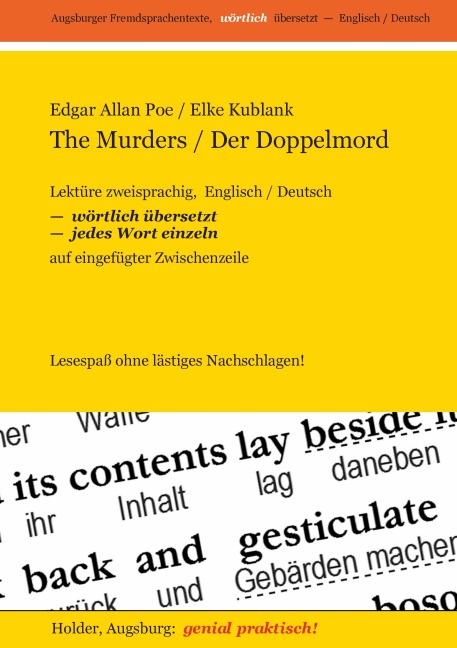 The Murders / Der Doppelmord -- Lektüre zweisprachig, Englisch / Deutsch, - Edgar Allan Poe