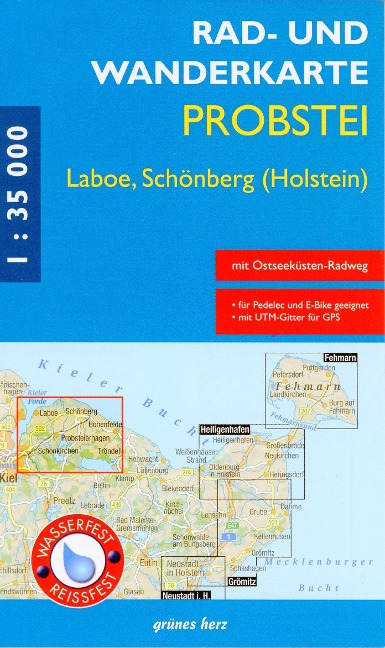 Rad- und Wanderkarte Probstei, Laboe, Schönberg (Holstein) 1:35 000 - 