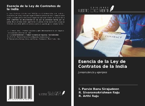 Esencia de la Ley de Contratos de la India - I. Parvin Banu Sirajudeen, R. Sivaramakrishnan Raju, R. Arthi Raju