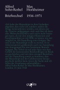 Cover-Bild zum Titel 'Briefwechsel 1936-1971' von 'Max Horkheimer, Alfred Sohn-Rethel'