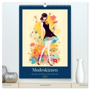 Cover-Bild zum Titel 'Modeskizzen - Hommage an die Kleider der 50er und 60er Jahre (hochwertiger Premium Wandkalender 2026 DIN A2 hoch), Kunstdruck in Hochglanz' von 'Anja Frost'