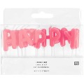 Kerzen Happy Birthday, Neon Pink, 13 Stk - 